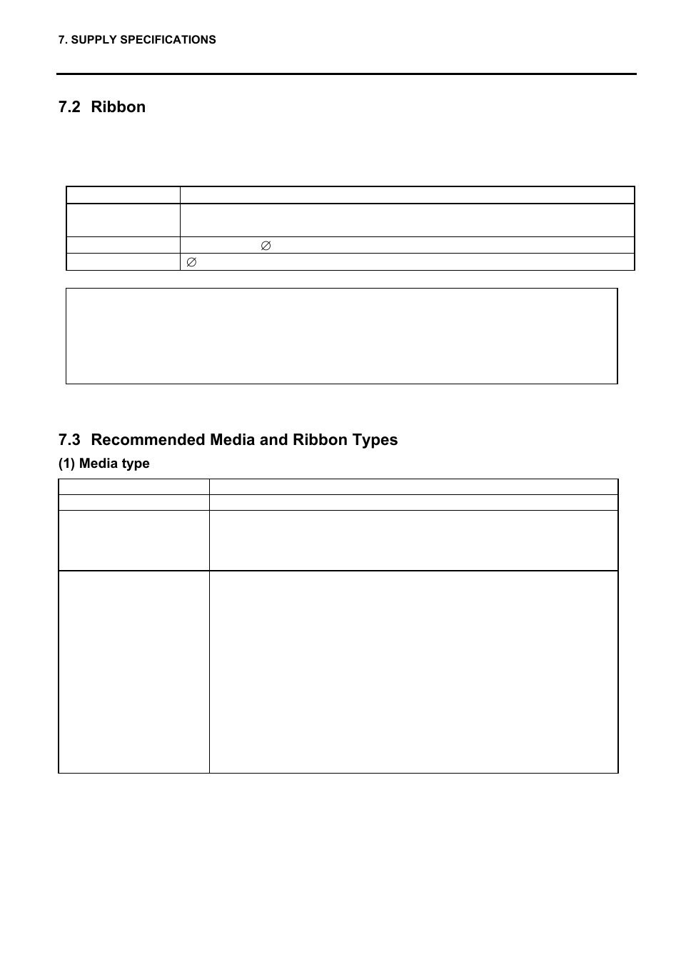 2 ribbon, 3 recommended media and ribbon types | Toshiba EO1-33057 User Manual | Page 119 / 139