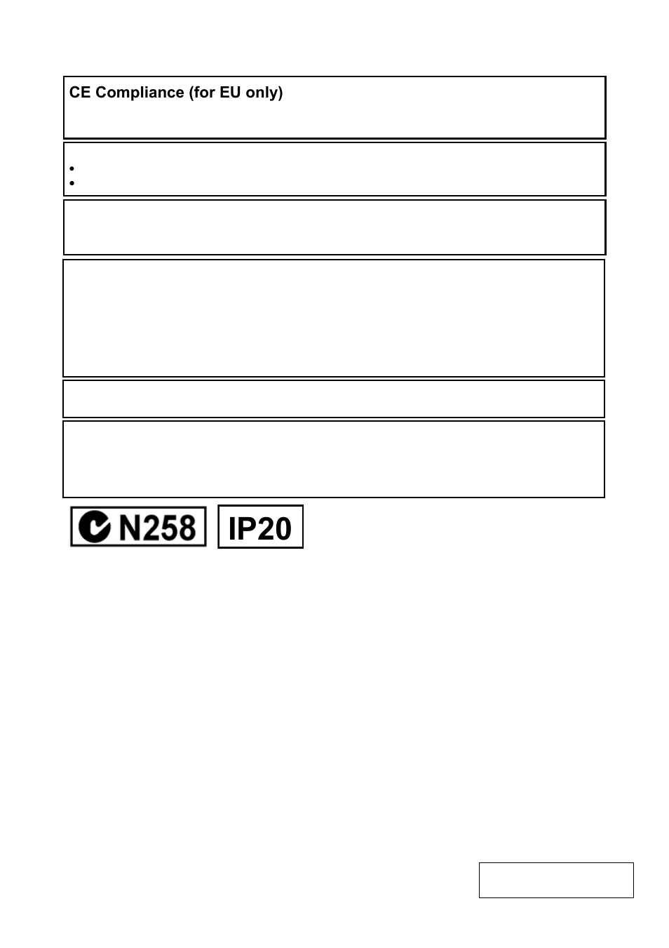 Ip20, Ce compliance (for eu only) | Toshiba EO1-33057 User Manual | Page 2 / 139