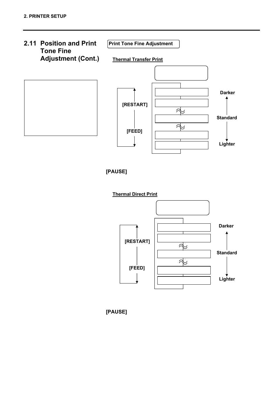 11 position and print tone fine adjustment (cont.) | Toshiba EO1-33057 User Manual | Page 90 / 139