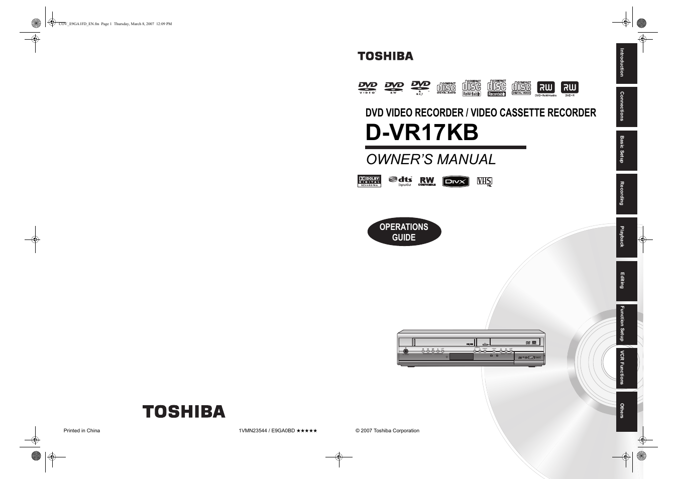 Toshiba D-VR17KB User Manual | 83 pages