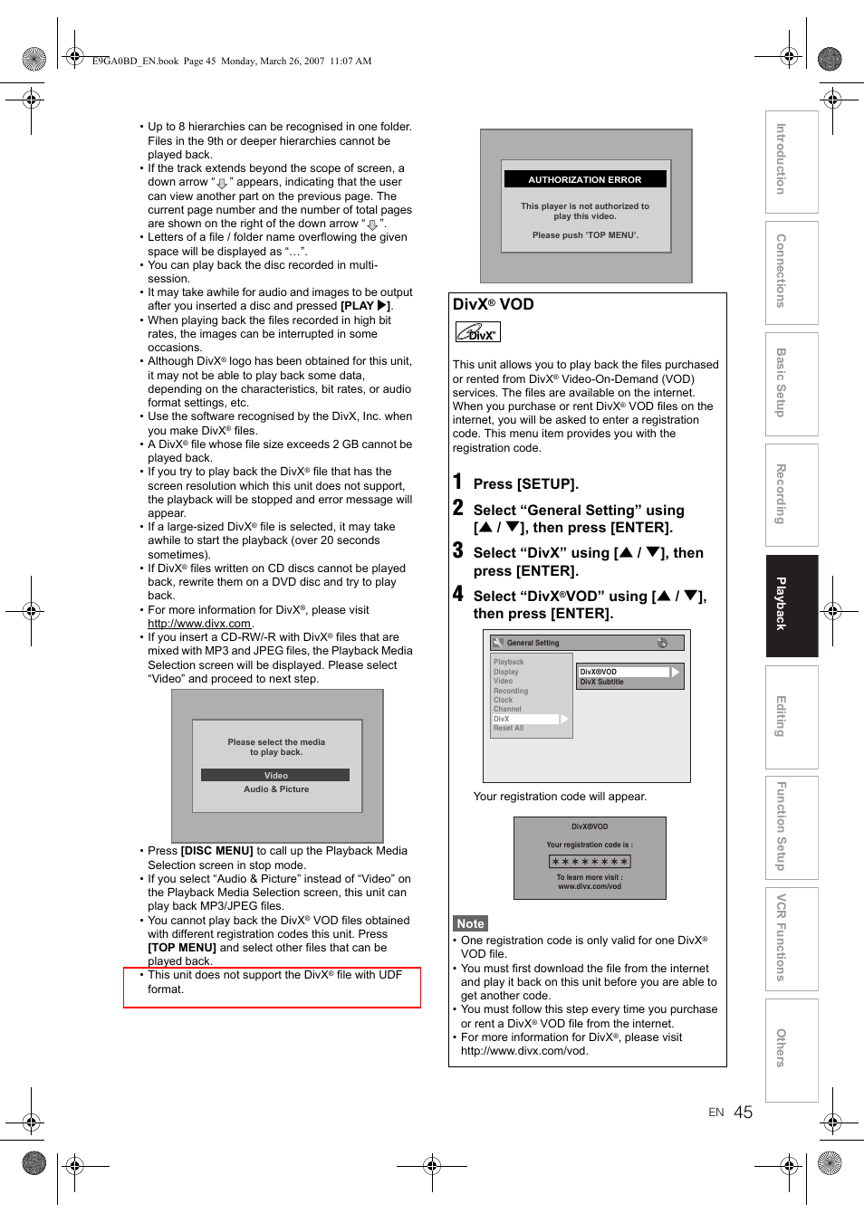 Divx | Toshiba D-VR17KB User Manual | Page 45 / 83
