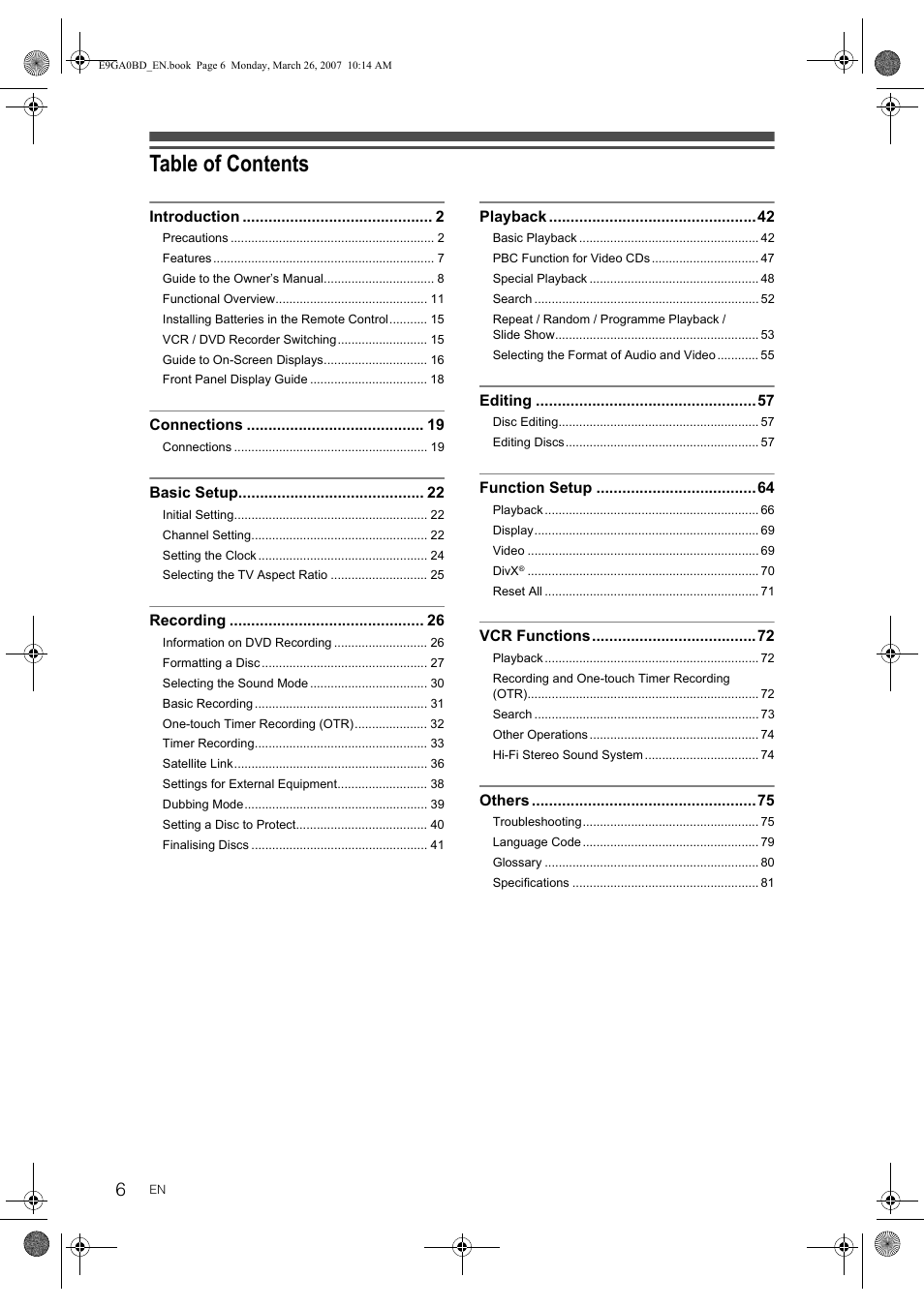 Toshiba D-VR17KB User Manual | Page 6 / 83
