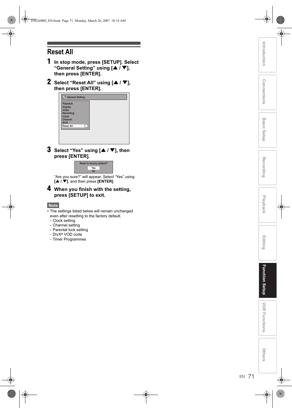 Reset all 1 | Toshiba D-VR17KB User Manual | Page 71 / 83