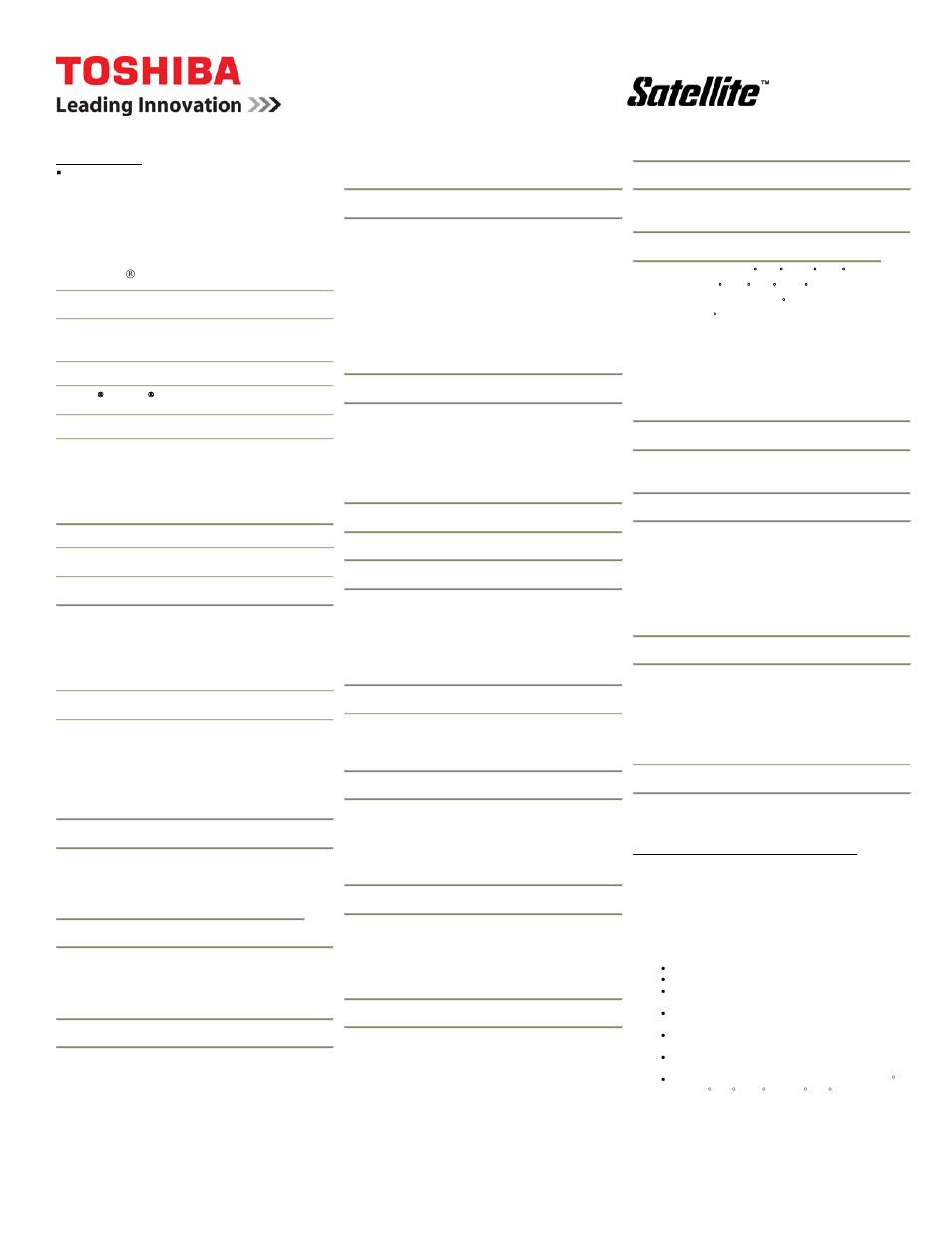 Toshiba Satellite P300-SE3 User Manual | 2 pages