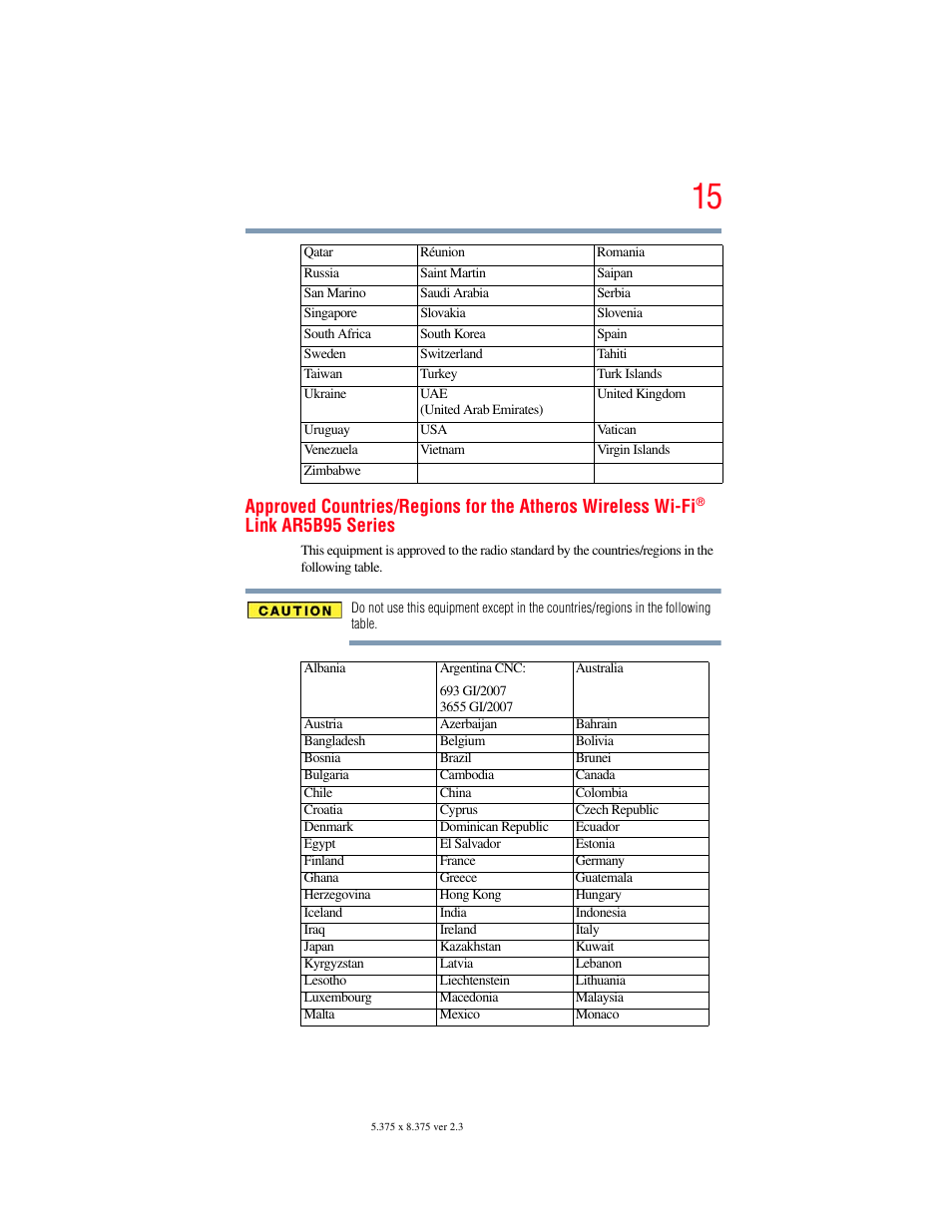 Link ar5b95 series | Toshiba SATELLITE P500 User Manual | Page 15 / 254