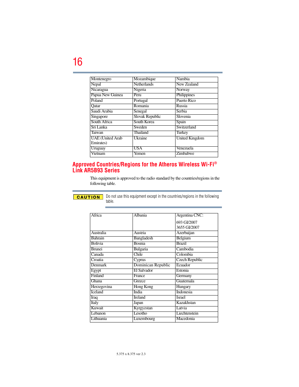 Link ar5b93 series | Toshiba SATELLITE P500 User Manual | Page 16 / 254