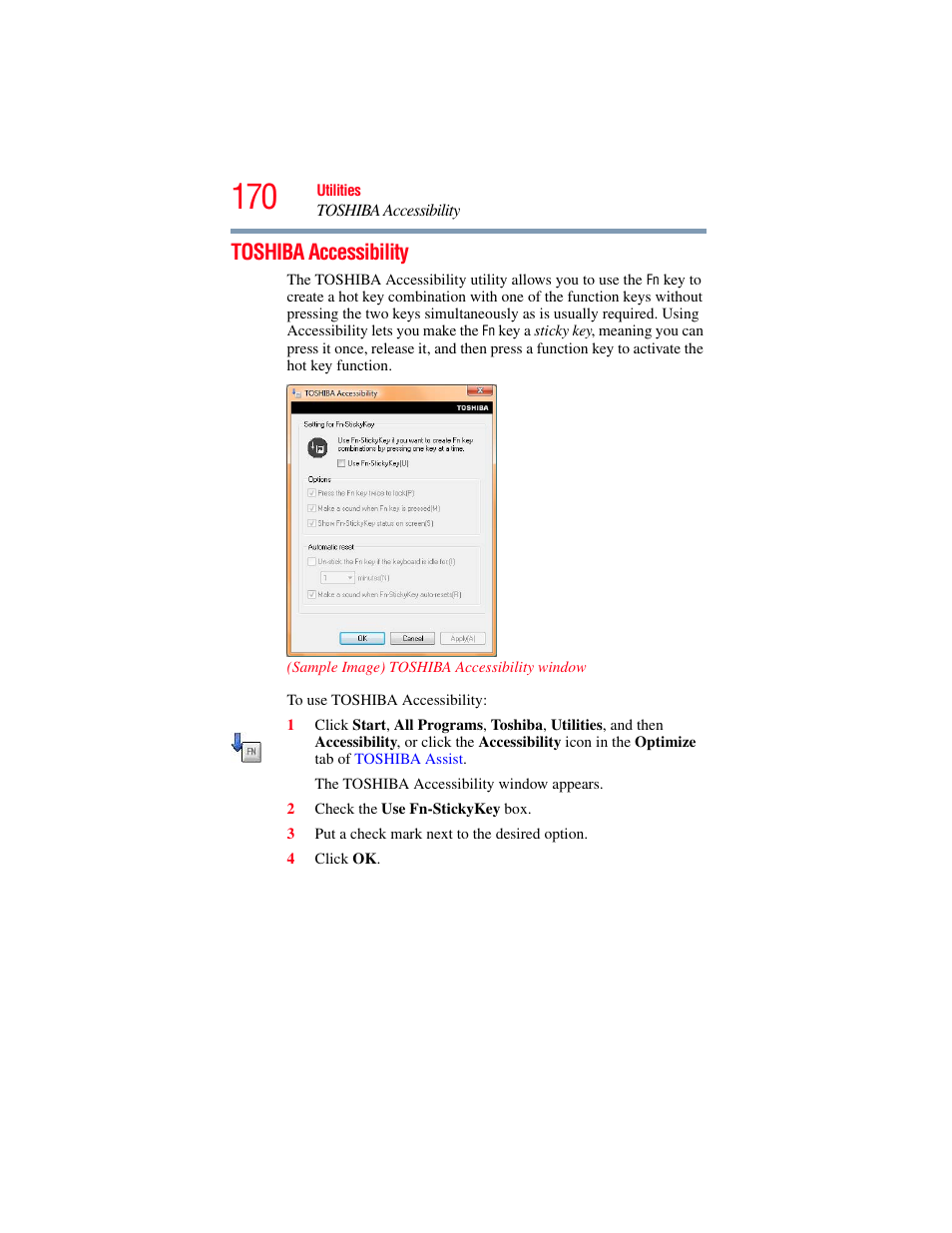 Toshiba accessibility | Toshiba SATELLITE P500 User Manual | Page 170 / 254