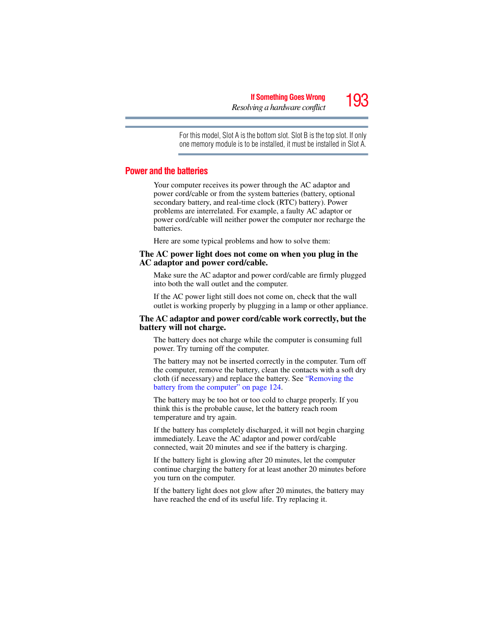 Power and the batteries | Toshiba SATELLITE P500 User Manual | Page 193 / 254