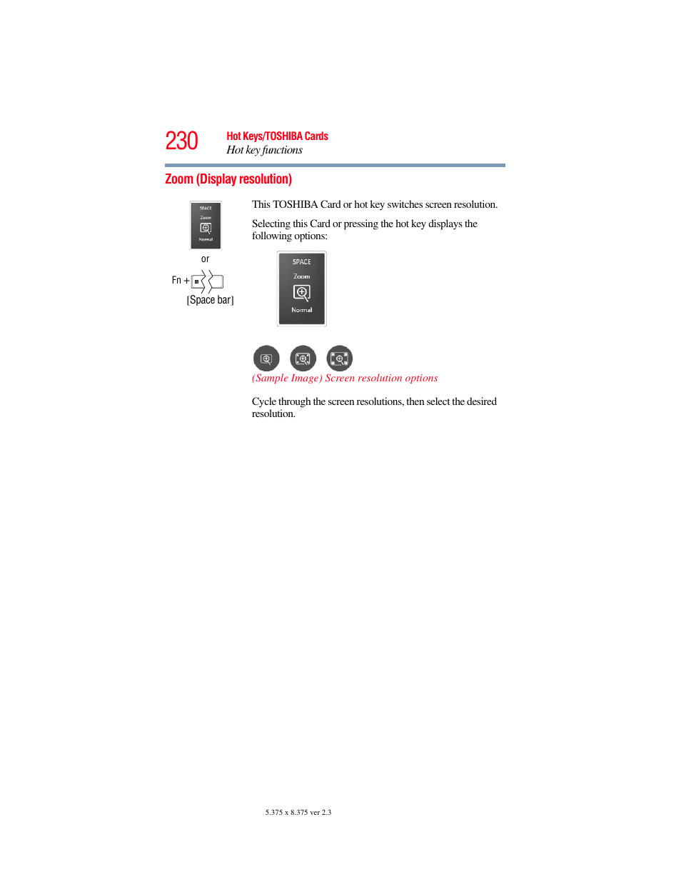 Zoom (display resolution) | Toshiba SATELLITE P500 User Manual | Page 230 / 254