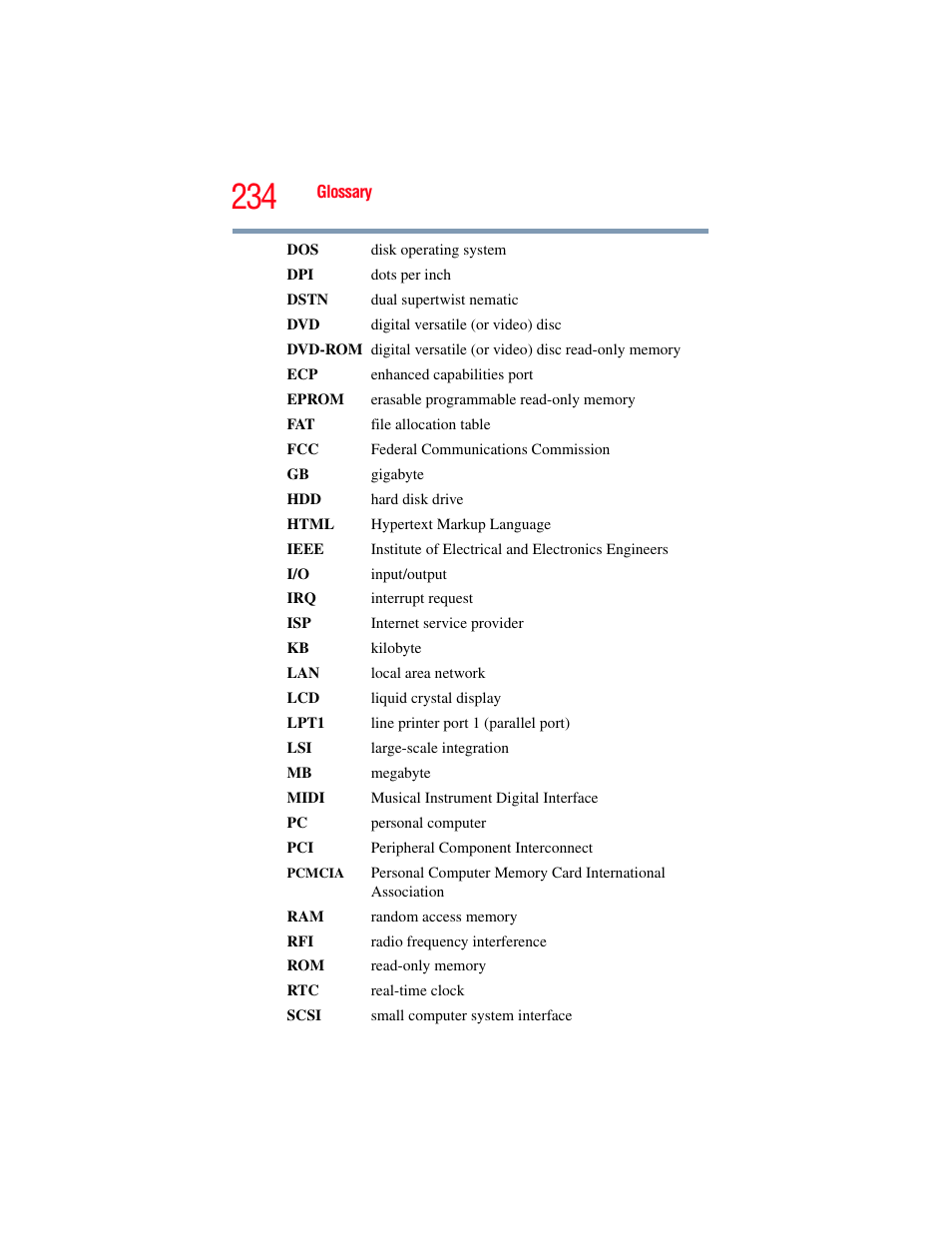 Toshiba SATELLITE P500 User Manual | Page 234 / 254