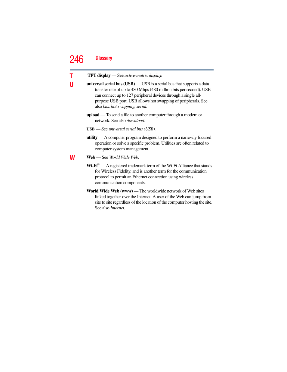 Toshiba SATELLITE P500 User Manual | Page 246 / 254