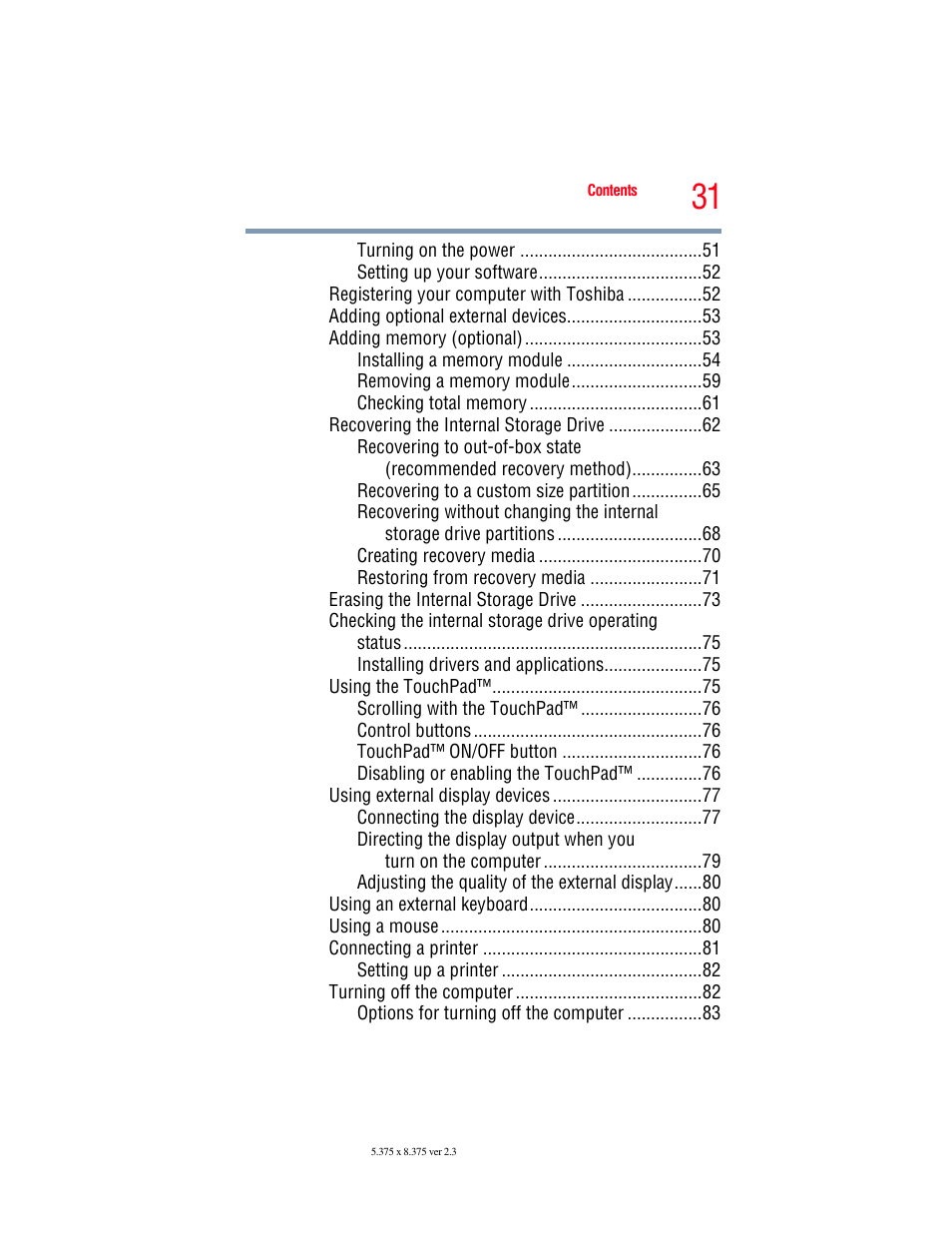 Toshiba SATELLITE P500 User Manual | Page 31 / 254