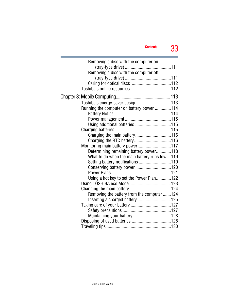 Toshiba SATELLITE P500 User Manual | Page 33 / 254