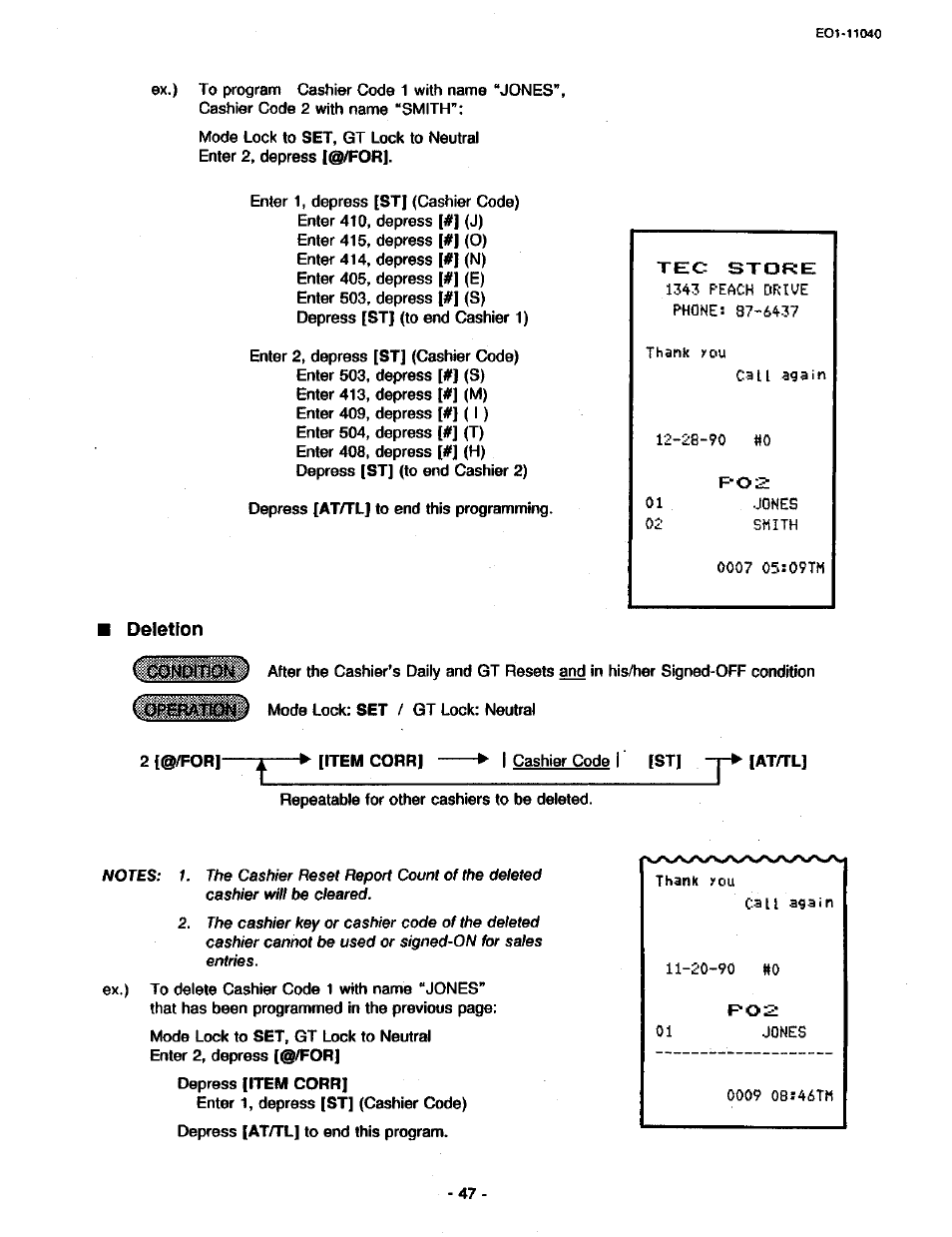 Deletion | Toshiba TEC MA-1700 User Manual | Page 115 / 158