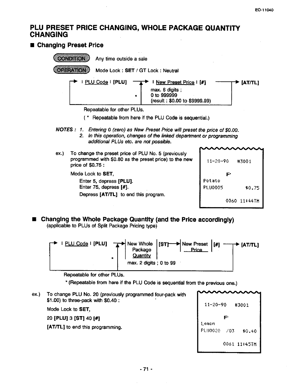 Changing preset price | Toshiba TEC MA-1700 User Manual | Page 139 / 158