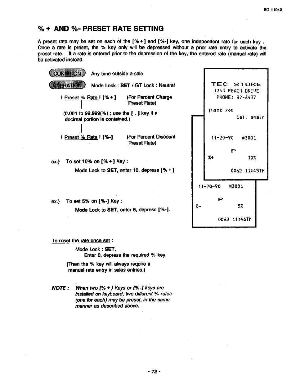 And %- preset rate setting | Toshiba TEC MA-1700 User Manual | Page 140 / 158