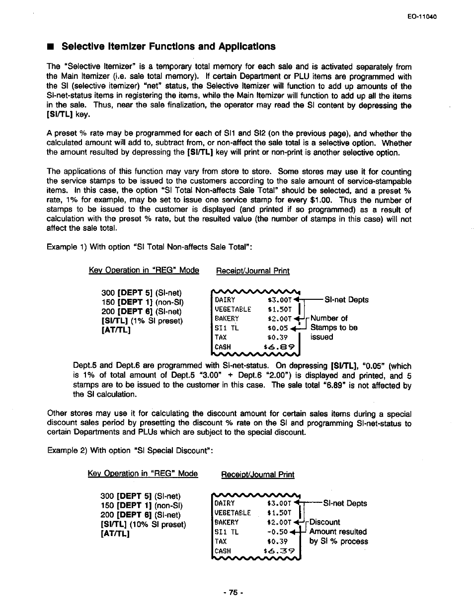 Selective itemizer functions and applications | Toshiba TEC MA-1700 User Manual | Page 143 / 158