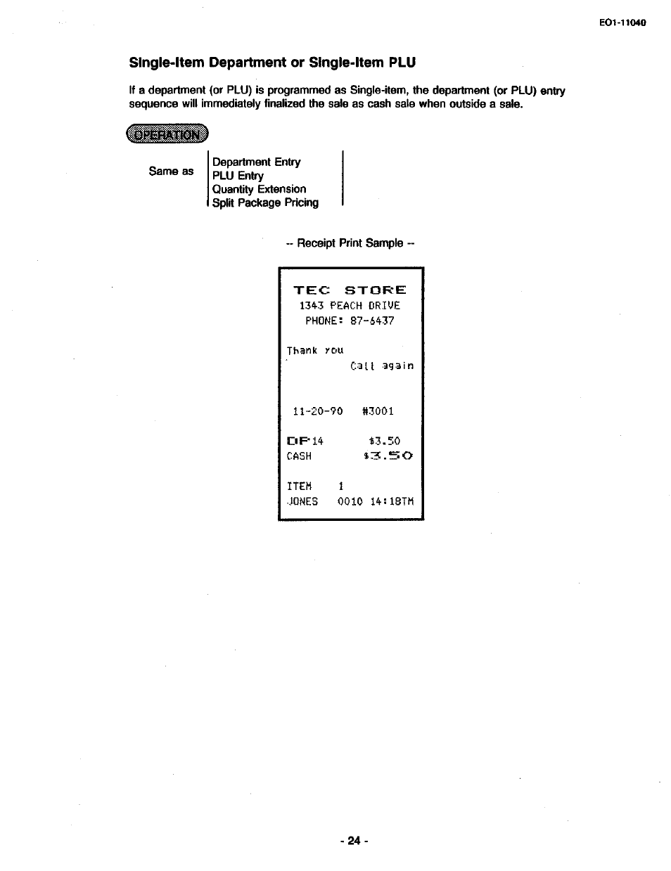 Single-item department or single-item plu | Toshiba TEC MA-1700 User Manual | Page 30 / 158