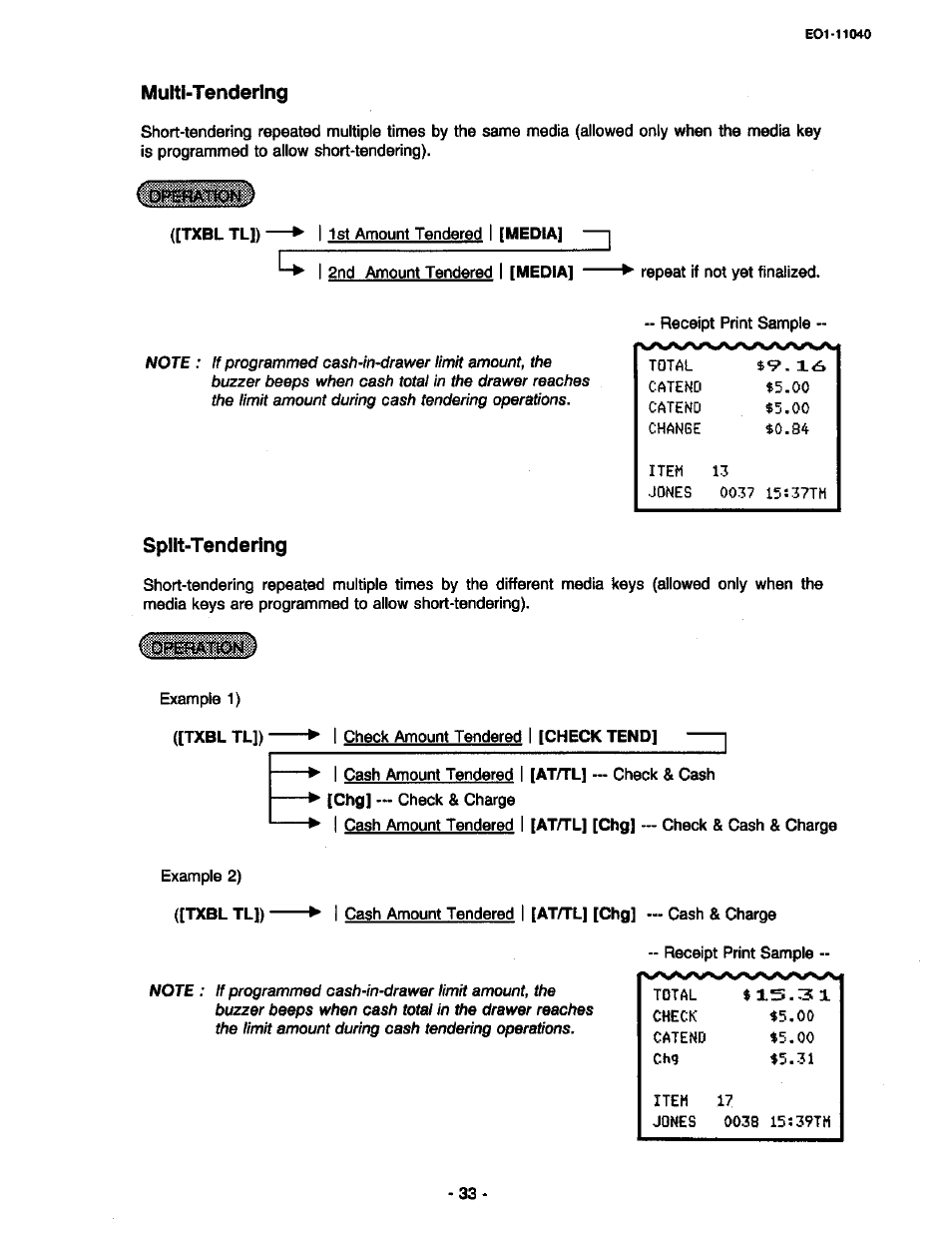 Multl-tendering, Split-tendering, It i | Toshiba TEC MA-1700 User Manual | Page 39 / 158