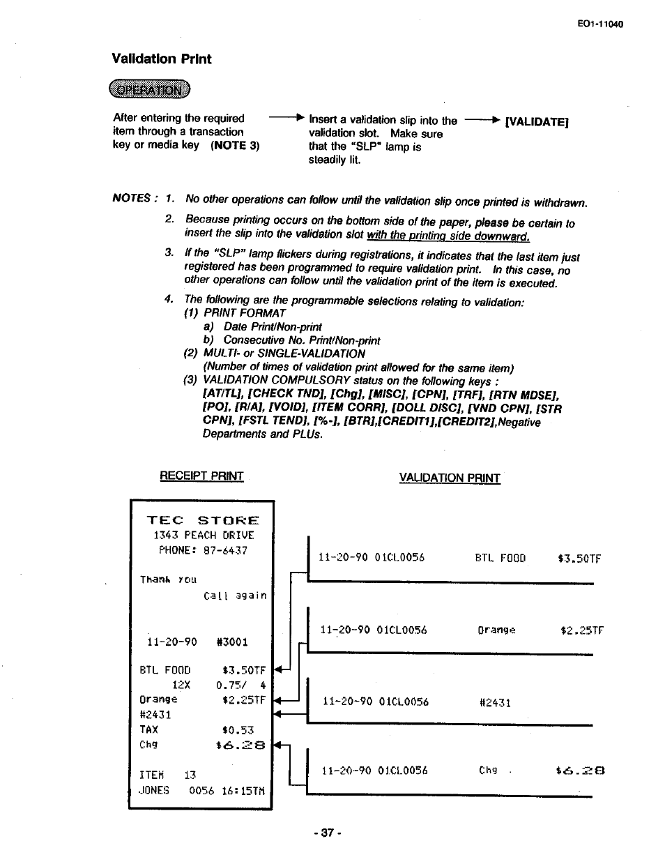 Validation print | Toshiba TEC MA-1700 User Manual | Page 43 / 158