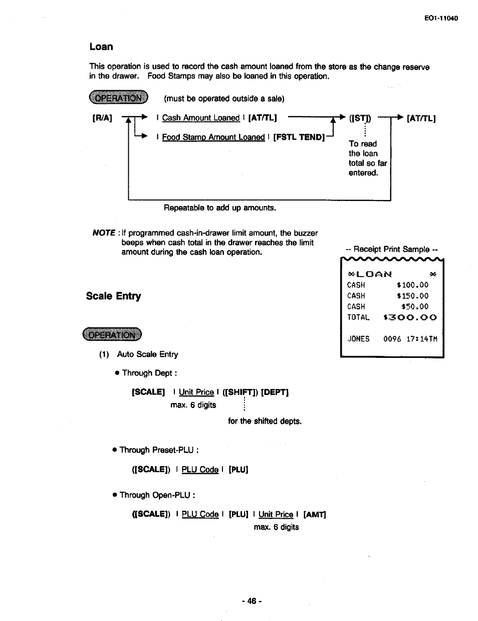 Loan, Scale entry | Toshiba TEC MA-1700 User Manual | Page 52 / 158