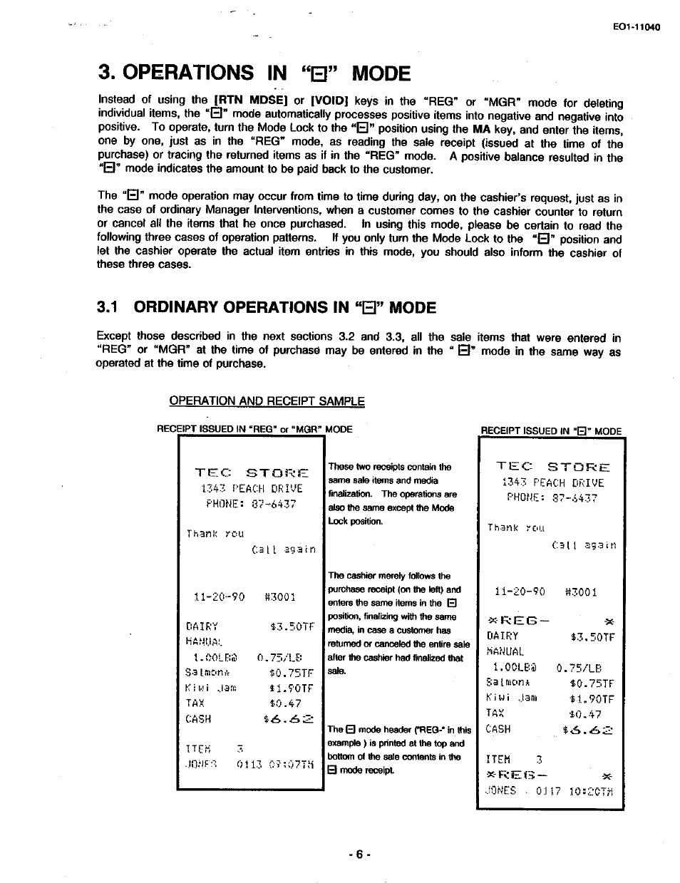 Operations in “q” mode, 1 ordinary operations in “b” mode, Operations in “e” mode | Ordinary operations in “e” mode | Toshiba TEC MA-1700 User Manual | Page 74 / 158