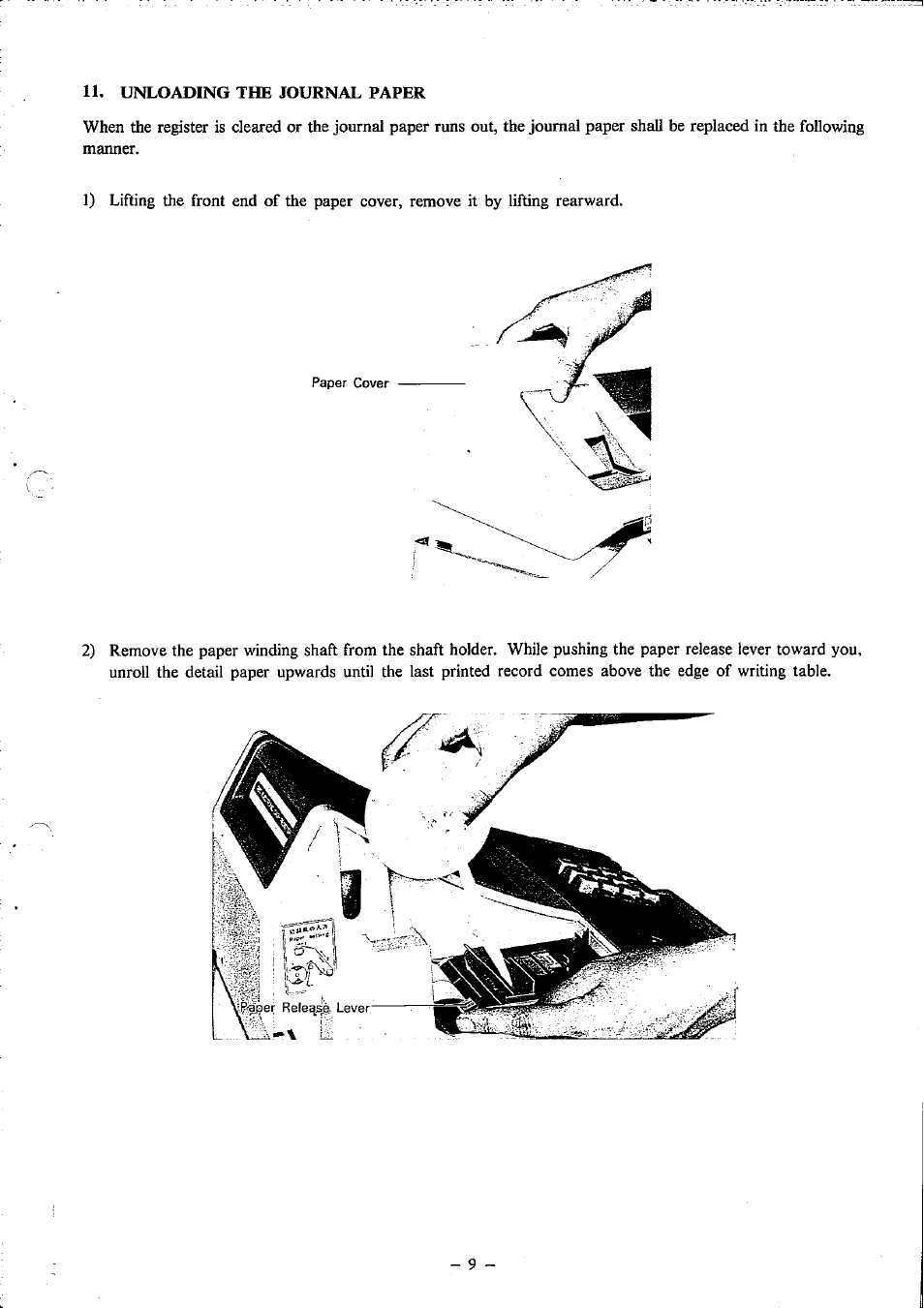 Unloading the journal paper | Toshiba MA-120 Series User Manual | Page 11 / 19