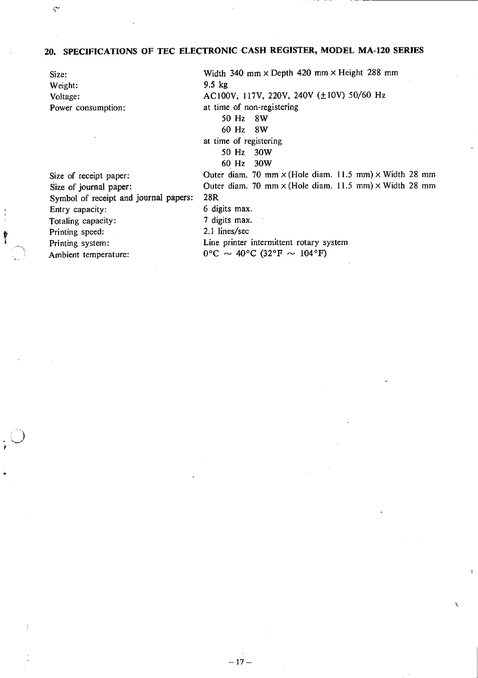 Toshiba MA-120 Series User Manual | Page 19 / 19