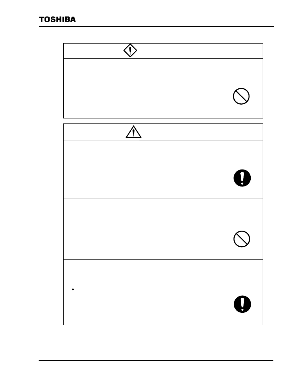 Warning, Caution | Toshiba TOSNIC-7000S User Manual | Page 6 / 53