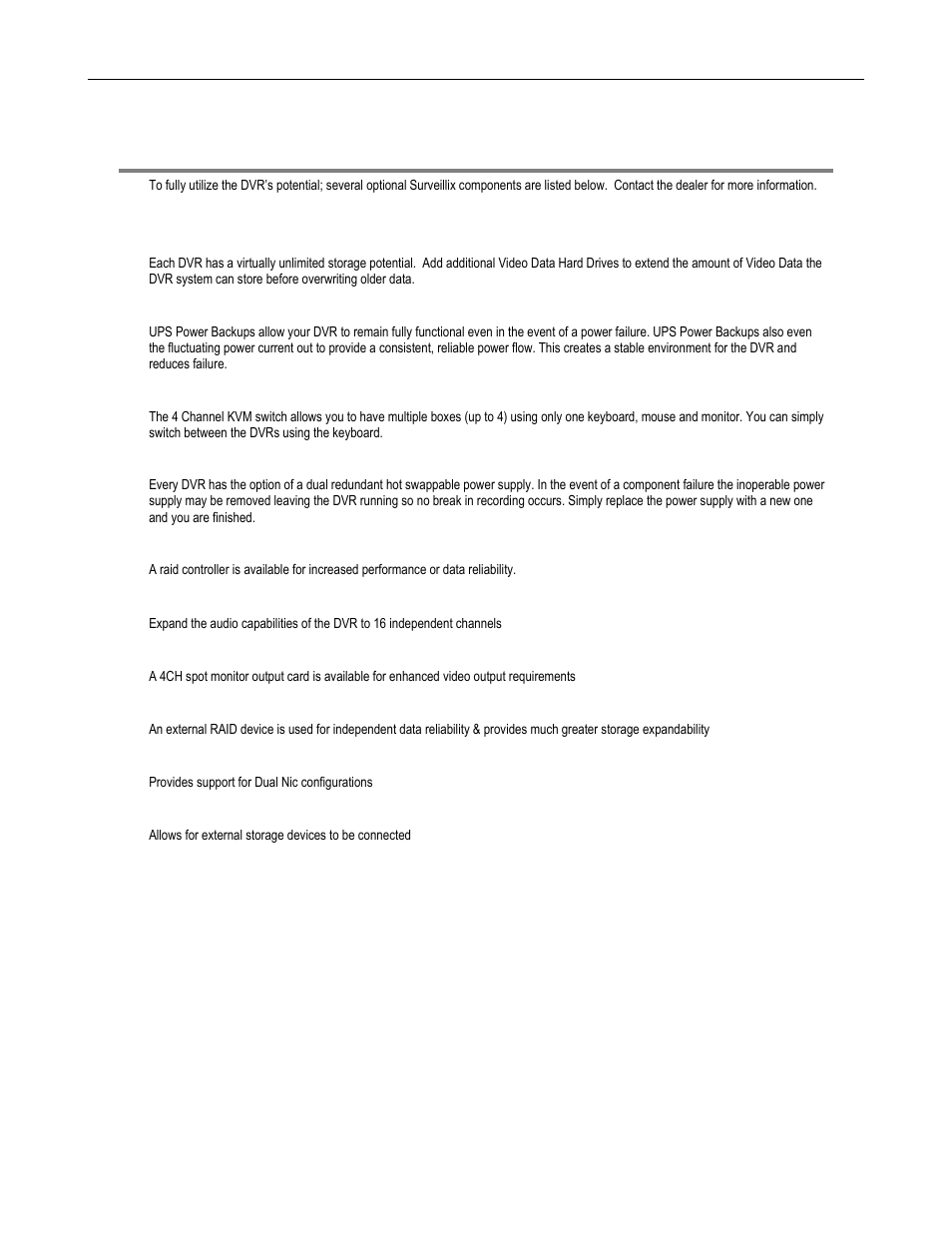 Optional components | Toshiba Surveillix XVS Series User Manual | Page 29 / 45