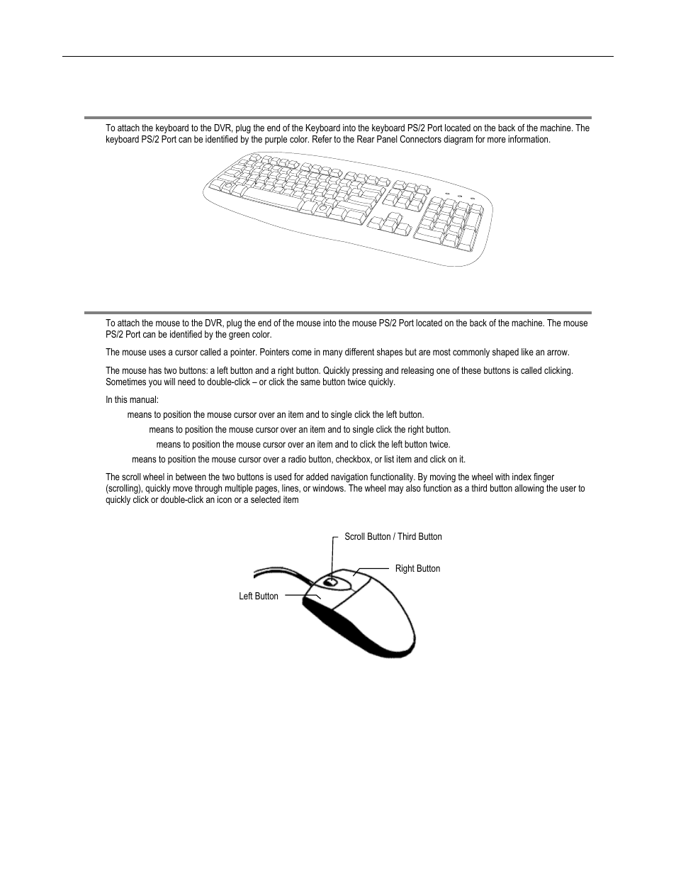 Keyboard setup, Mouse setup | Toshiba Surveillix XVS Series User Manual | Page 30 / 45
