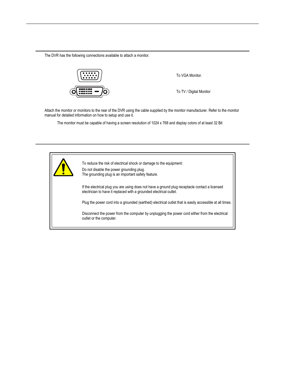 Monitor setup, Power setup | Toshiba Surveillix XVS Series User Manual | Page 31 / 45