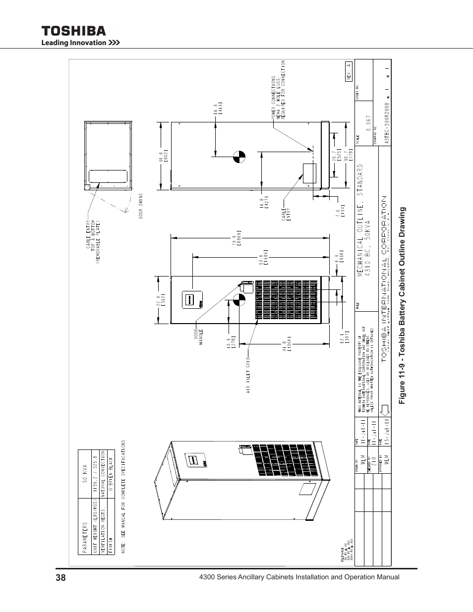 Toshiba AUXILIARY CABINET 431M User Manual | Page 46 / 64