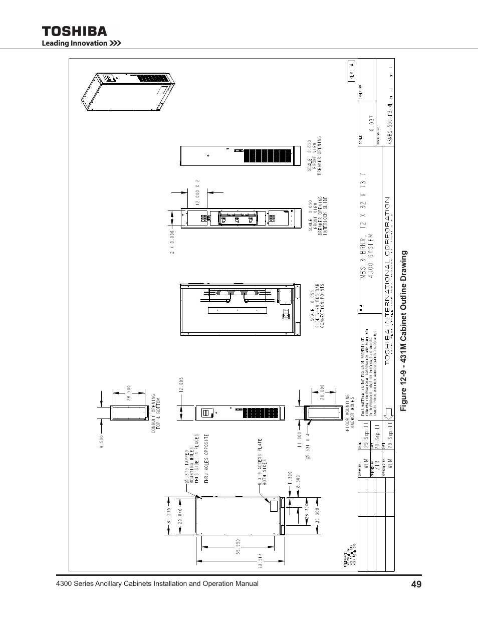 Toshiba AUXILIARY CABINET 431M User Manual | Page 57 / 64