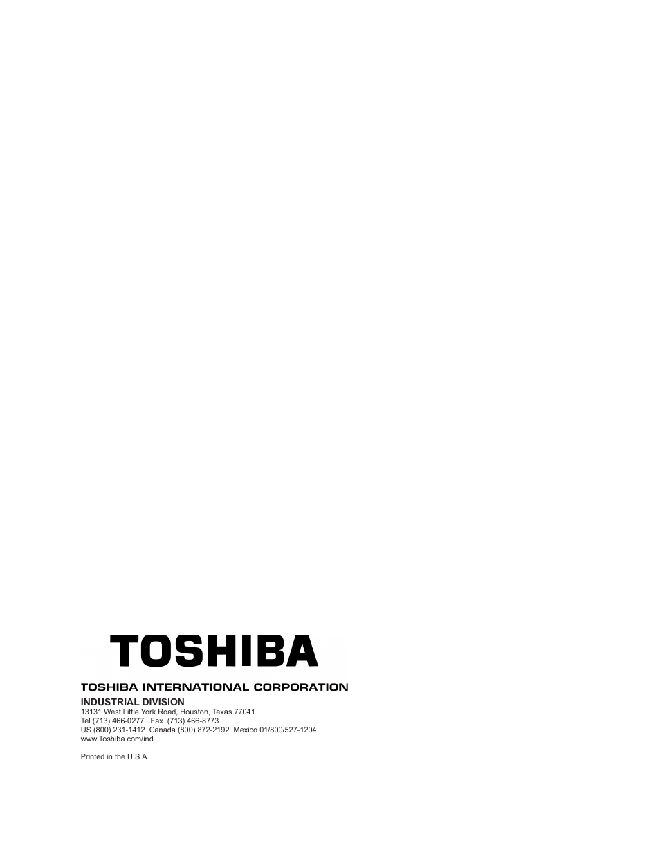 Toshiba AUXILIARY CABINET 431M User Manual | Page 64 / 64