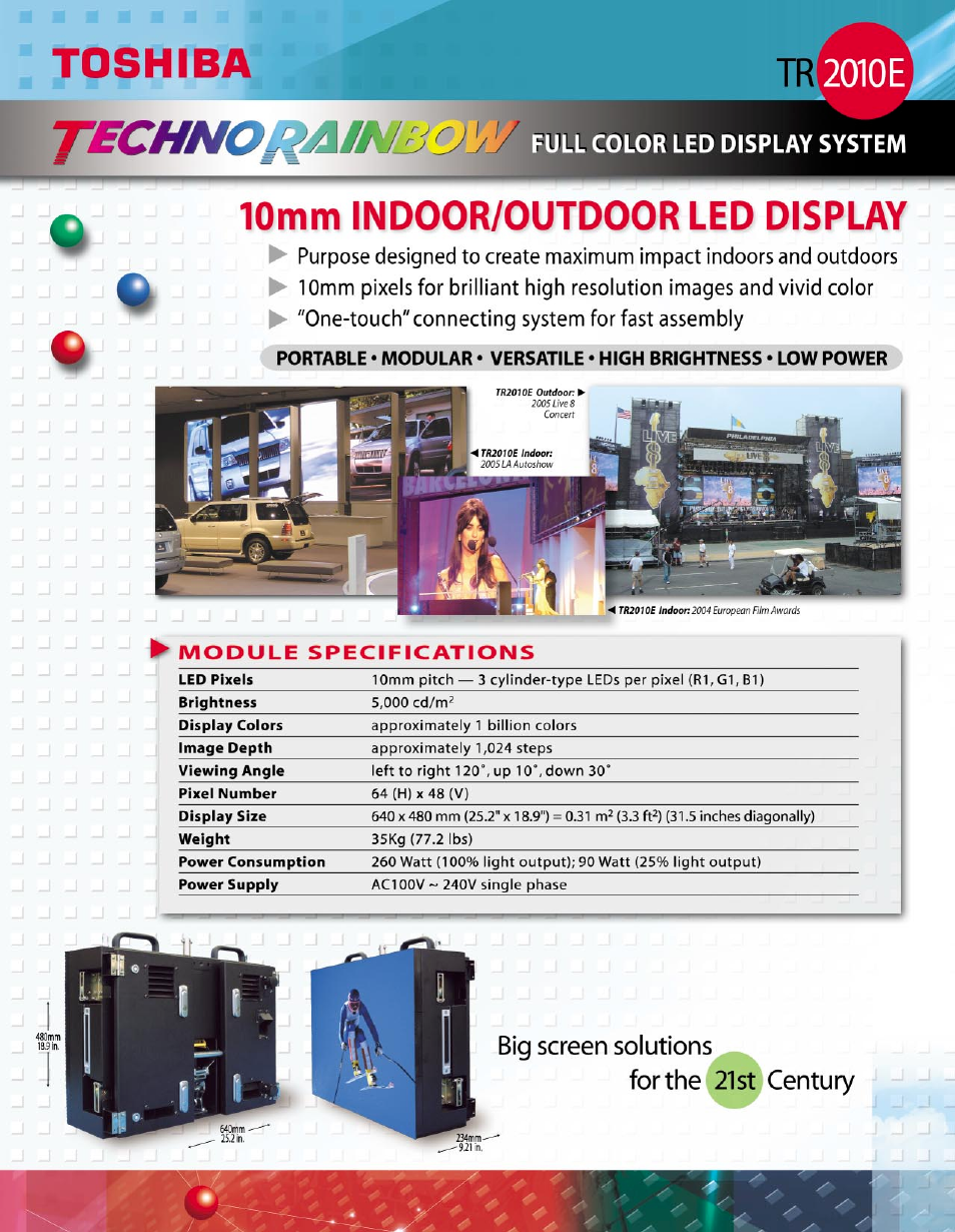 Toshiba Full Color Led Display System TR 2010E User Manual | 2 pages