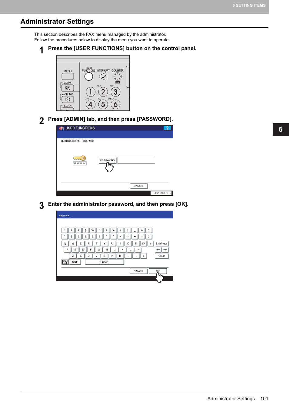 Administrator settings | Toshiba GD-1250 User Manual | Page 103 / 120