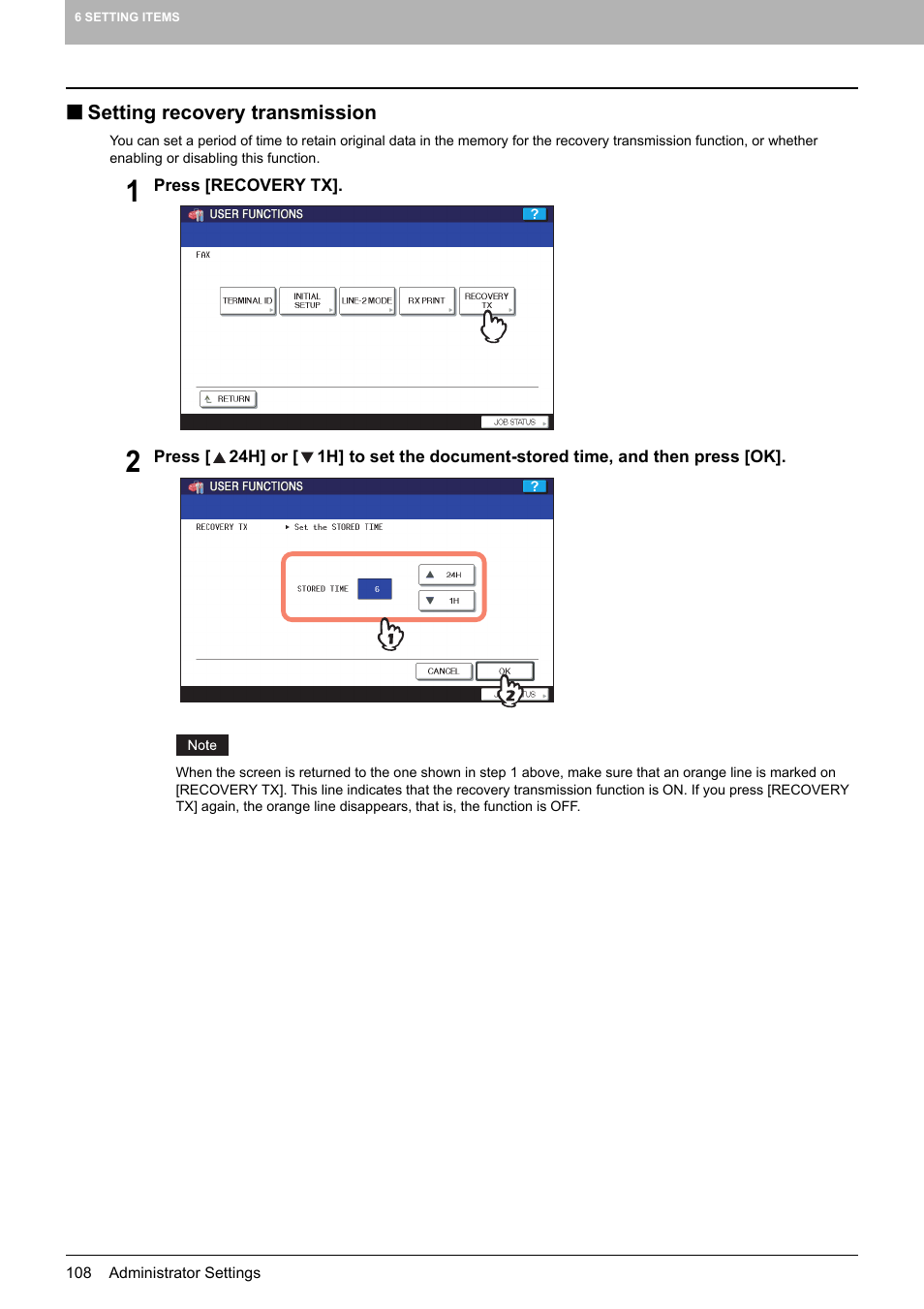 Setting recovery transmission, P.108 “setting recovery transmission | Toshiba GD-1250 User Manual | Page 110 / 120