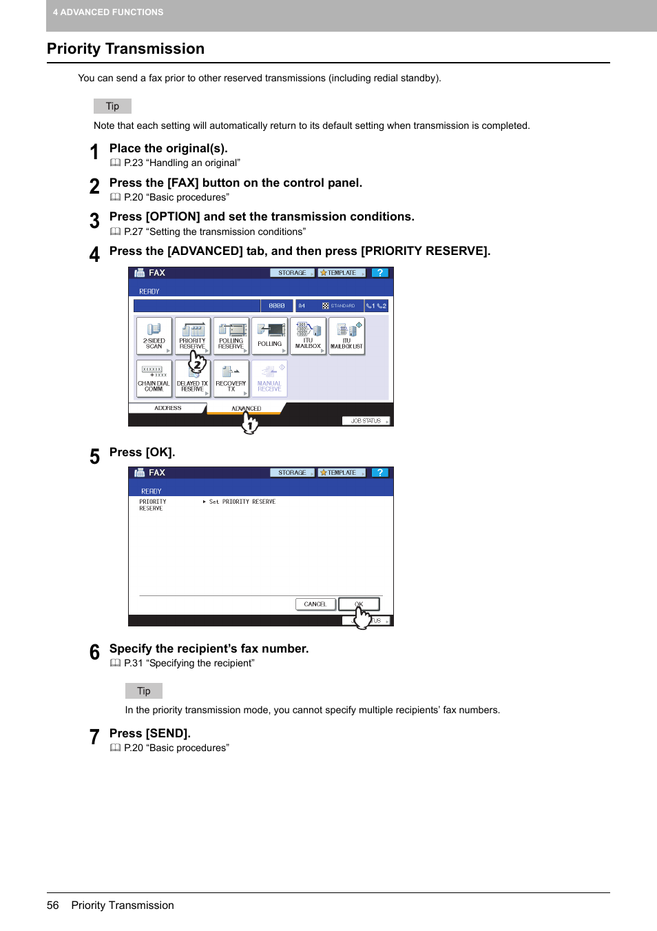 Priority transmission | Toshiba GD-1250 User Manual | Page 58 / 120