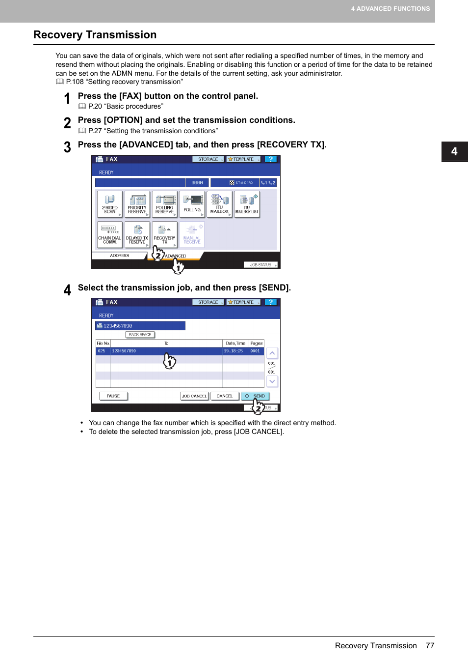 Recovery transmission | Toshiba GD-1250 User Manual | Page 79 / 120