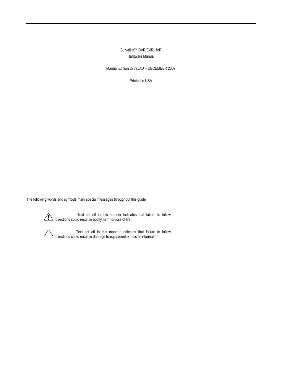 Warning, Caution | Toshiba SURVEILLIX DVR16-X User Manual | Page 2 / 45