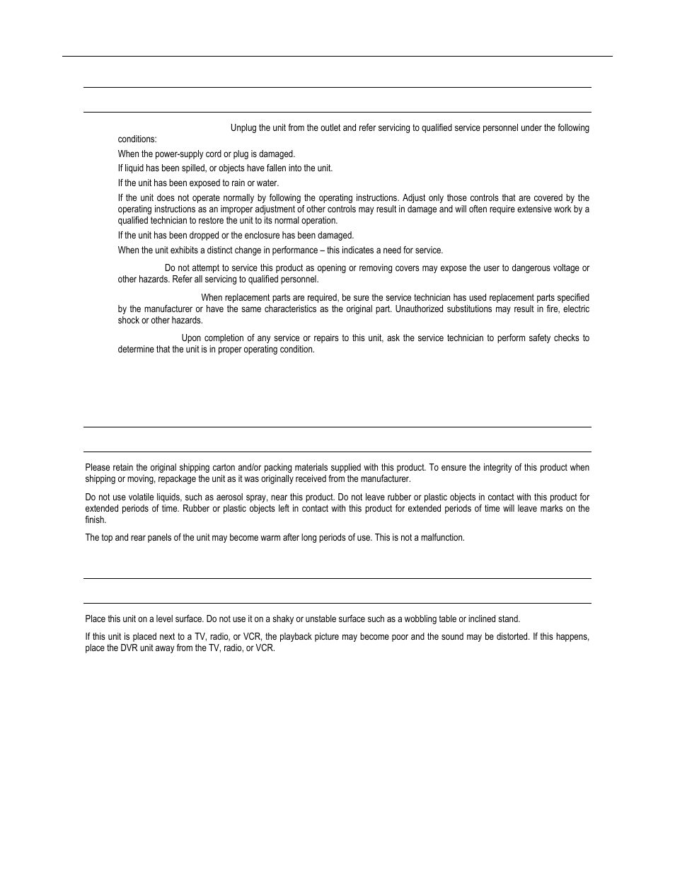 Important safeguards, continued | Toshiba SURVEILLIX DVR16-X User Manual | Page 5 / 45