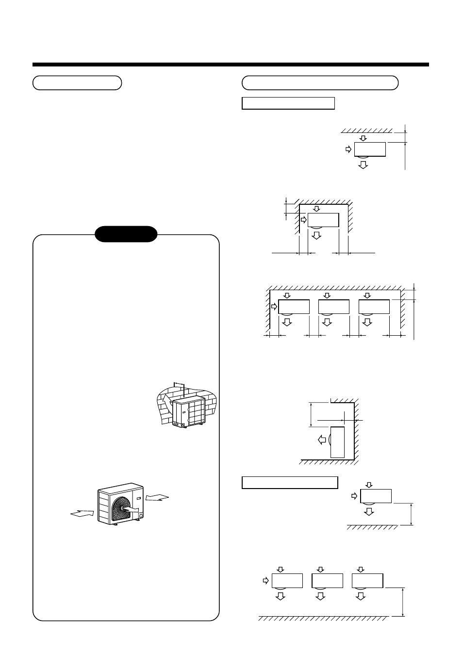 Caution, Necessary space for installation, Installation place | Toshiba RAV-SM561AT-E User Manual | Page 7 / 139