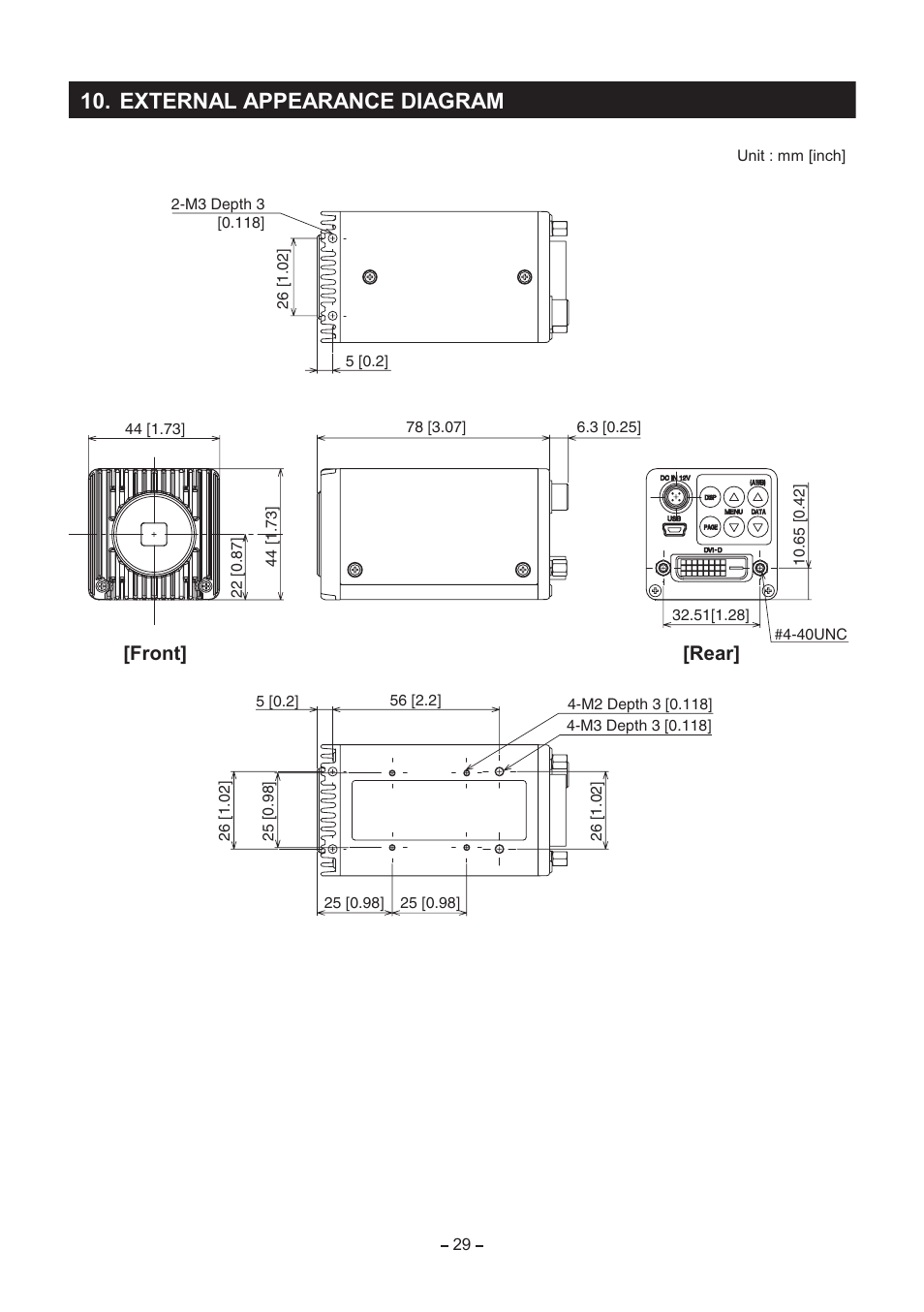 External appearance diagram, Front] [rear | Toshiba IK-HR2D User Manual | Page 29 / 30