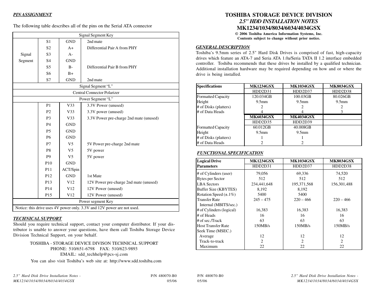 Toshiba MK1234 User Manual | 4 pages