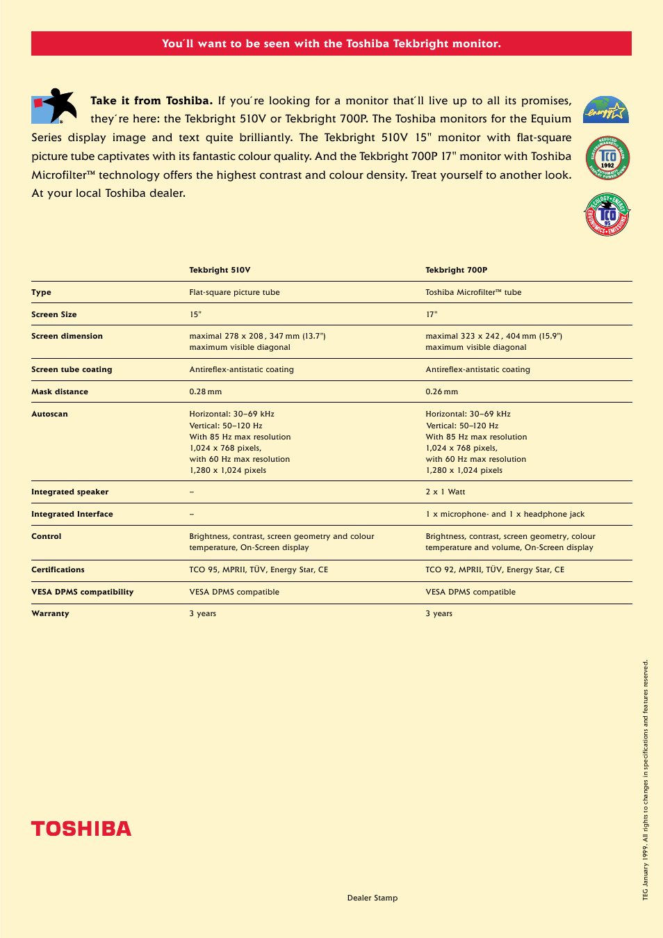 Toshiba Tekbright 500V User Manual | Page 2 / 2