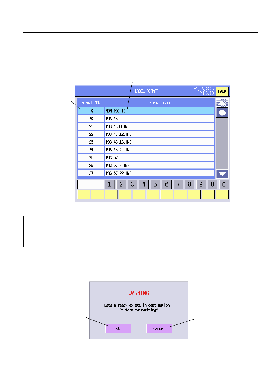 2 label format list, 3 format copy and new format no. addition | Toshiba SL-5300 Series User Manual | Page 105 / 224