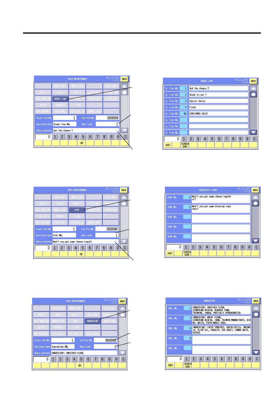 7) grade line, 8) hint, 9) ingredient | Toshiba SL-5300 Series User Manual | Page 138 / 224