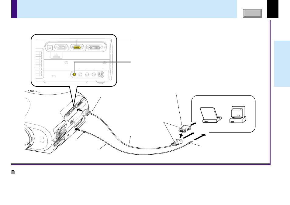 Connecting a computer (computer in 1 connector), 22 installation and connections | Toshiba TLP780E User Manual | Page 22 / 80