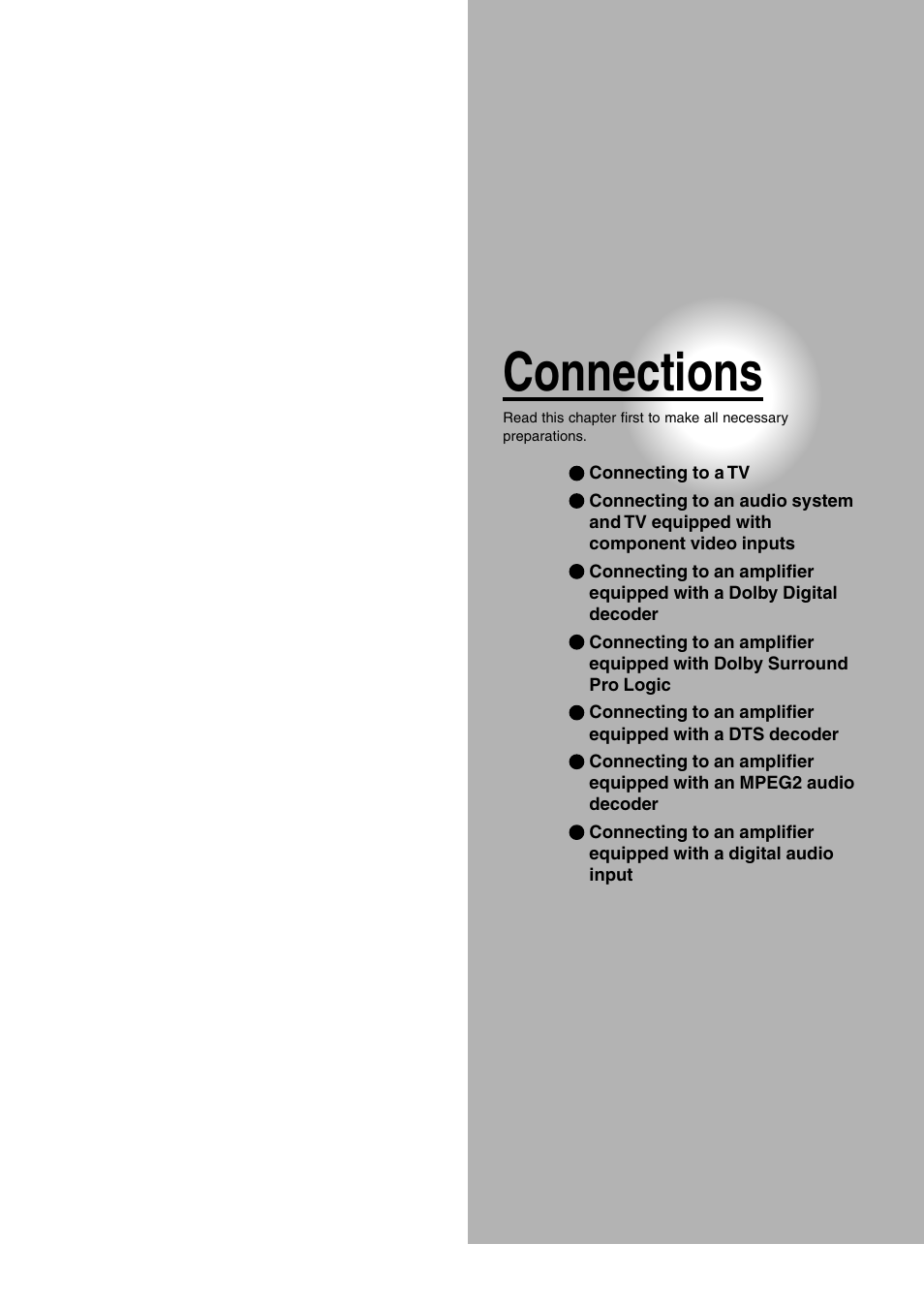 Connections | Toshiba SD-260SV User Manual | Page 15 / 61